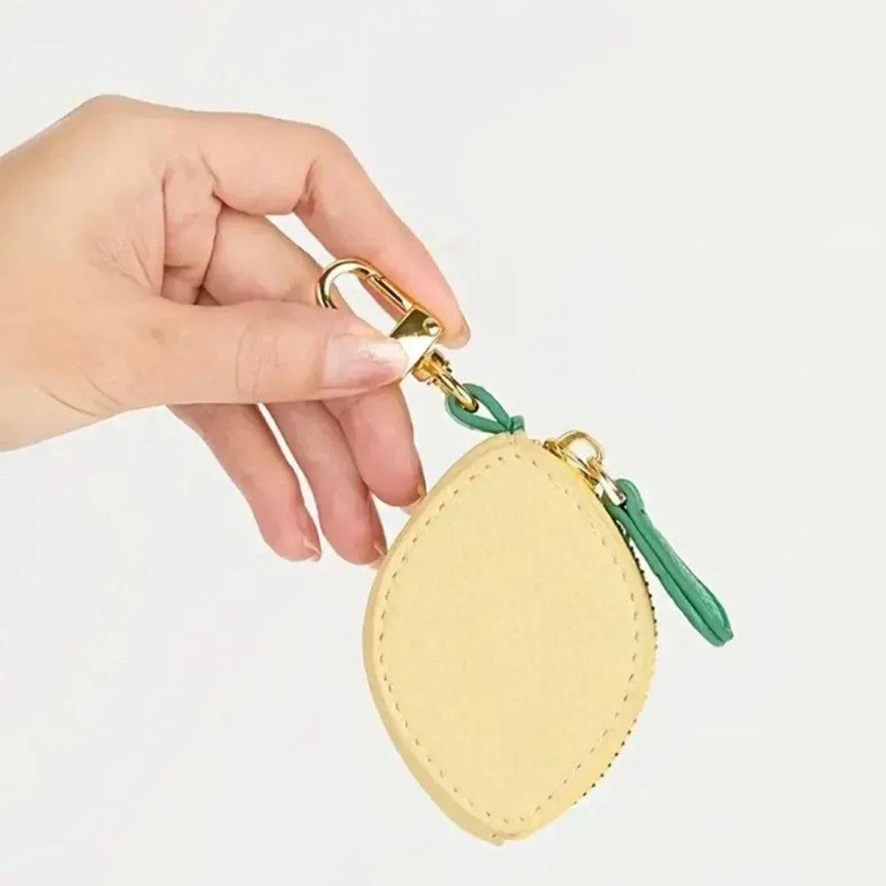 Mini Cherry Fruit Shape Coin Purse Strawberry Cute PU Leather Pendant Korean Style Keychain Earphone Bag Mini Storage Bag